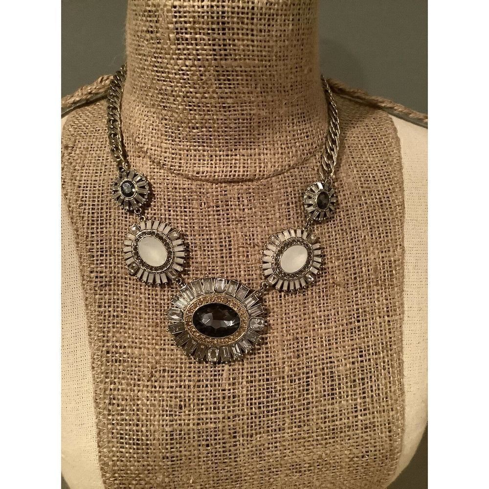 Large Jewel statement necklace starbursts choker